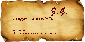 Zieger Gusztáv névjegykártya